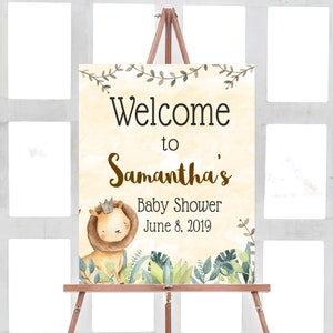Lion Baby Shower Welcome Sign, Lion Prince Baby Shower Sign, Jungle Safari Welcome Sign, Baby Lion Rustic Decorations Printable Template 98