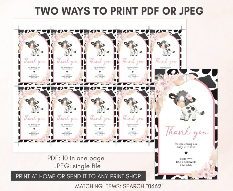 two ways to print a printable thank you card