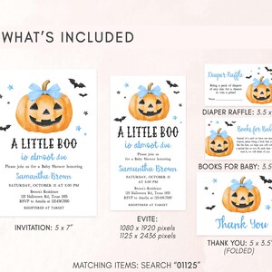 Blue Minimalist A Little Boo Invitation Bundle