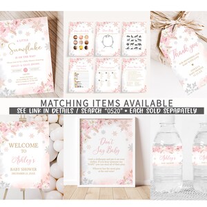 Editable Pink Snowflake Baby Shower Games Bundle, Pink A Little Snowflake Baby Shower Game Pack, Girl Winter Baby Shower Games Set, 0520 image 2