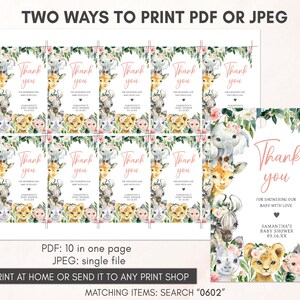 two ways to print a thank card for a baby shower