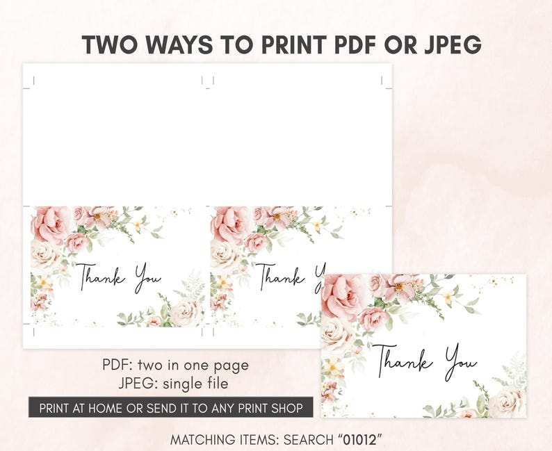two ways to print a thank card