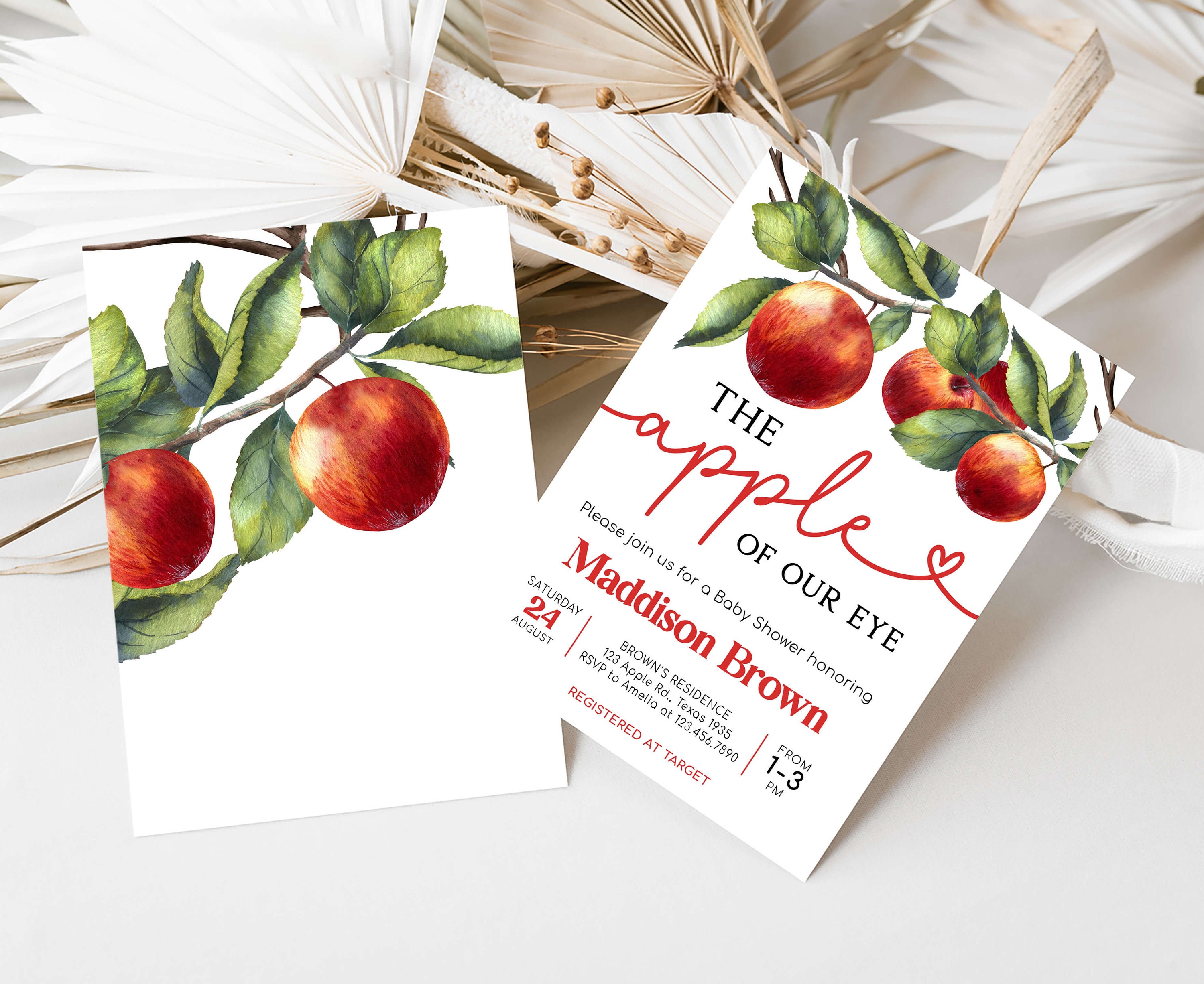 Editable Apple Fall Baby Shower Invitation Bundle, Apple of Our Eye ...