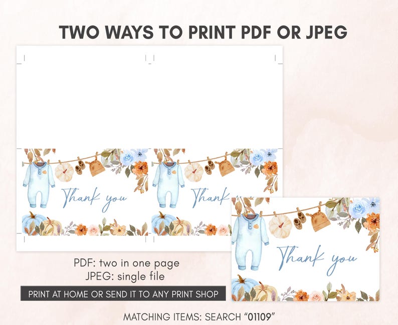 a set of two thank cards with a bear and flowers