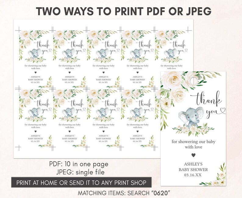 two ways to print a baby elephant baby shower game