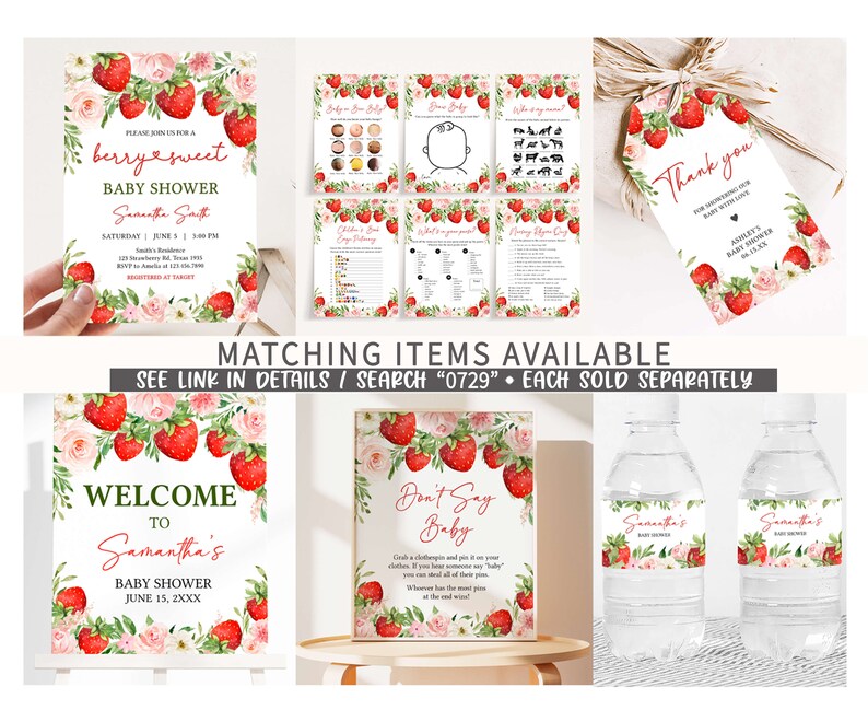 Berry Sweet Printable Templates