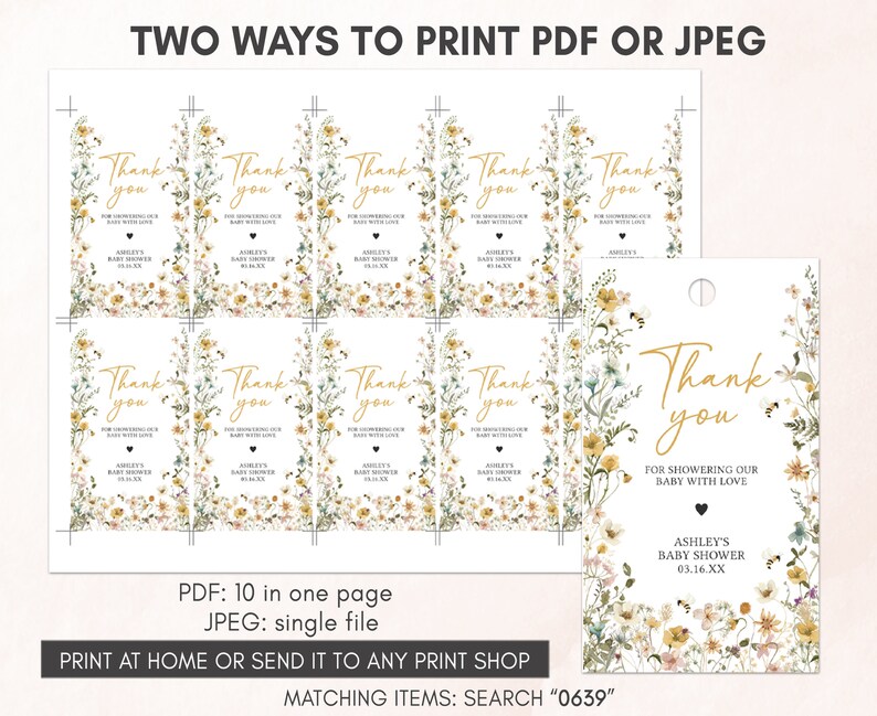 two ways to print a thank card