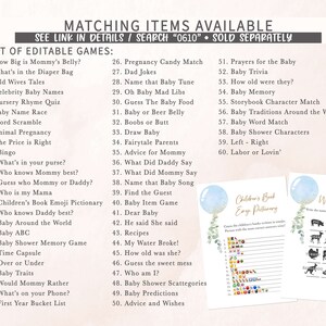 Puede incluir: Un conjunto de juegos de baby shower imprimibles con un esquema de color azul y blanco. Los juegos incluyen "How Big is Mommy's Belly?", "What's in the Diaper Bag", "Old Wives Tales", "Celebrity Baby Names", "Nursery Rhyme Quiz", "Baby Name Race", "Word Scramble", "Animal Pregnancy", "The Price is Right", "Bingo", "What's in your purse?", "Who knows Mommy best?", "Guess who Mommy or Daddy?", "Who is my Mama", "Children's Book Emoji Pictionary", "Who knows Daddy best?", "Baby Around the World", "Baby ABC", "Baby Shower Memory Game", "Time Capsule", "Over or Under", "Baby Traits", "Would Mommy Rather", "What's on your Phone?", "First Year Bucket List", "Pregnancy Candy Match", "Dad Jokes", "Name that Baby Tune", "Oh Baby Mad Libs", "Guess The Baby Food", "Baby or Beer Belly", "Boobs or Butt", "Draw Baby", "Fairytale Parents", "Advice for Mommy", "What Did Daddy Say", "What Did Mommy Say", "Name that Baby Song", "Find the Guest", "Baby Item Game", "Dear Baby", "He said She said", "Recipes", "My Water Broke!", "How old was she?", "Guess the sweet mess", "Who am I?", "Baby Shower Scattegories", "Baby Predictions", "Advice and Wishes", "Prayers for the Baby", "Baby Trivia", "How old were they?", "Baby Memory", "Storybook Character Match", "Baby Traditions Around the World", "Baby Word Match", "Baby Shower Characters", "Left - Right", "Labor or Lovin'".