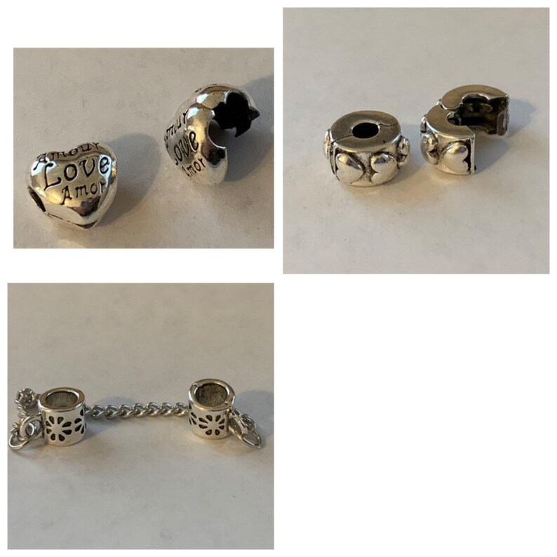 Pandora Style charm locks and safety Chain Etsy