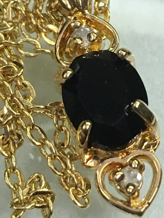 Black Quartz with Diamond accents  pendant on 22"… - image 7