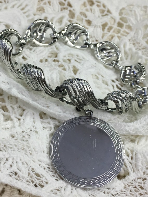 1940s Vintage sterling Silver Coro Shell bracelet… - image 1