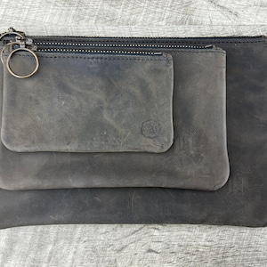 Estuche de cuero, Estuche de cuero con cremallera, Cartera de tarjeta, Estuche para lápices, Estuche de cosméticos, Estuche de maquillaje, Estuche de ganchillo, Embrague de cuero, Estuche de viaje con cremallera