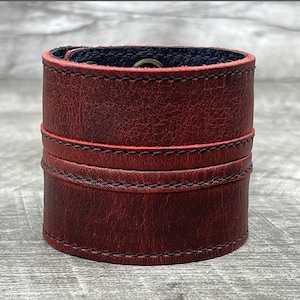 Leather Cuff Bracelet, Leather Biker Bracelet, Rocker Bracelet, Leather Cuff