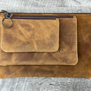 Estuche de cuero, Estuche de cuero con cremallera, Tarjetero, Estuche para lápices, Neceser, Neceser de maquillaje, Bolso de crochet, Clutch de cuero, Estuche de viaje con cremallera