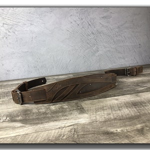 Wyściełany skórzany pasek do gitary z klamrą, pasek do gitary basowej, pasek do gitary elektrycznej, prezent dla gitarzysty, prezent dla gitarzysty, Blackwood