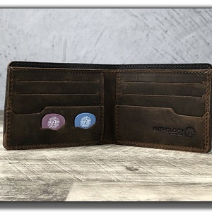 Cartera de cuero para púas de guitarra, cartera de cuero con soporte para púas, cartera para guitarristas, regalo para guitarristas, cartera personalizada
