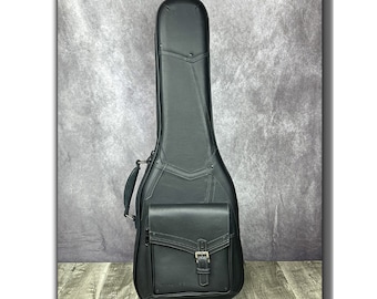 The Revelator Full Grain Leather Guitar Case, Carbon Black