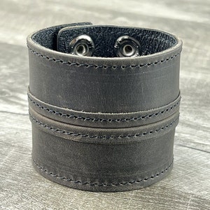 Leather Cuff Bracelet, Leather Biker Bracelet, Rocker Bracelet, Leather Cuff