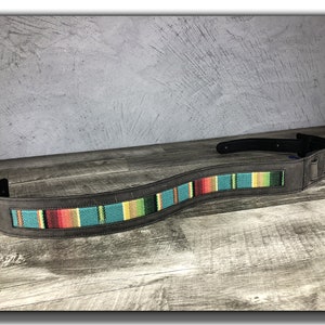 Leather Guitar Strap, Saddle Blanket Guitar Strap, Acoustic Guitar Strap, Electric Guitar Strap, &quot;El Camino&quot;, Gift for Guitarist