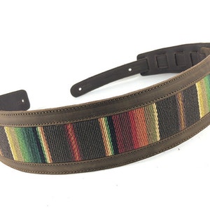 Leather Guitar Strap, Saddle Blanket Guitar Strap, Acoustic Guitar Strap, Electric Guitar Strap, &quot;El Camino&quot;, Gift for Guitarist