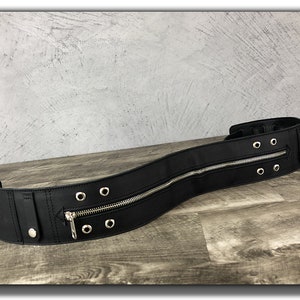 3&quot; Black Leather Guitar Strap, Electric Guitar Strap, Bass Guitar Strap, Punk Guitar Strap, &quot;The Brat&quot;, Gift for Guitarist