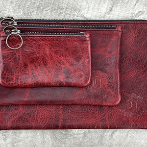Estuche de cuero, Estuche de cuero con cremallera, Cartera de tarjeta, Estuche para lápices, Estuche de cosméticos, Estuche de maquillaje, Estuche de ganchillo, Embrague de cuero, Estuche de viaje con cremallera