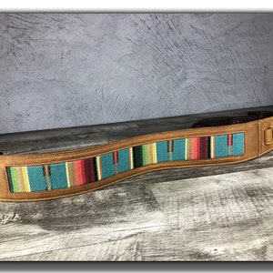 Leather Guitar Strap, Saddle Blanket Guitar Strap, Acoustic Guitar Strap, Electric Guitar Strap, &quot;El Camino&quot;, Gift for Guitarist