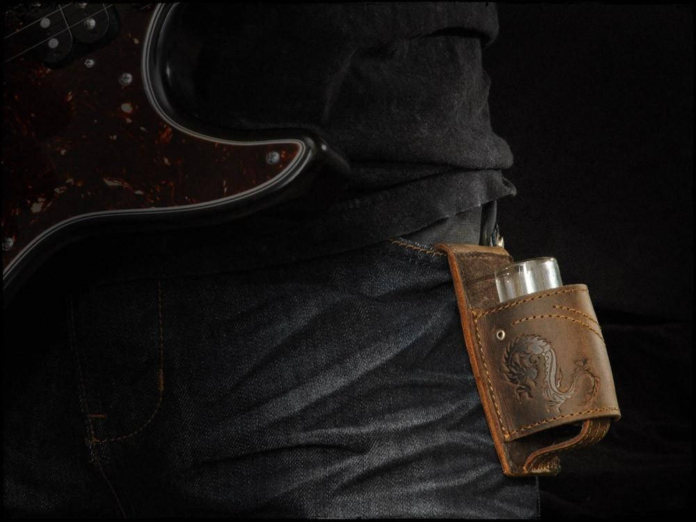 Leather Guitar Slide Holder, Leather Slide Holder, Guitar Slide Holder, Gift for Guitarist