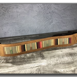 Leather Guitar Strap, Saddle Blanket Guitar Strap, Acoustic Guitar Strap, Electric Guitar Strap, &quot;El Camino&quot;, Gift for Guitarist
