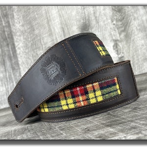Sangle de guitare écossaise tartan, Sangle de guitare en cuir, Sangle de guitare acoustique, Sangle de guitare électrique, Cadeau pour guitariste, Édition limitée