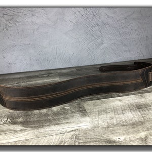 Distressed Brown Leather Guitar Strap, Leather Bass Strap, Leather Acoustic Guitar Strap, Gift for Guitarist, Guitarist Gift, Straight Up