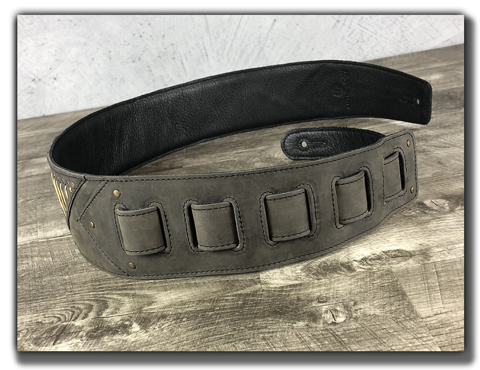 Leather Guitar Strap, Bass Guitar Strap, Padded Guitar Strap, Rock ...