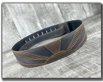 Leather Guitar Strap for Electric, Bass and Acoustic Guitar - 2", Full Grain Leather, Etched, Padded, "Haleakala"