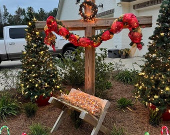 Digital DIY Plans- Cross and Manger Display for Christmas or Nativity Scene - WOODWORKING PLANS