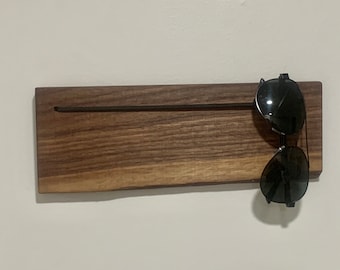 Walnut Sunglasses Holder: Modern Wall Mounted Entryway Organizer