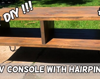 Consola de TV con patas en forma de horquilla / Planos de carpintería