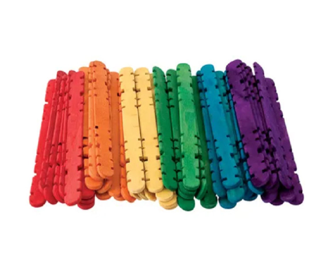 Construction Sticks Multi Colours or Natural 100 Pieces - Etsy