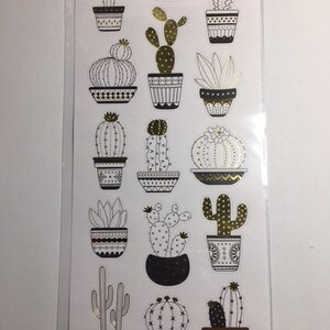 Stickers - Gold & Silver - Cactus