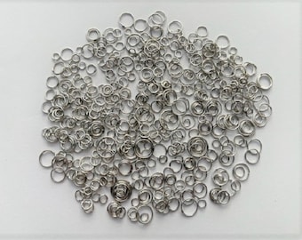 Jump Ring Mixes - 4mm to 10mm - 25g / 50g / 100g Packs - Silver