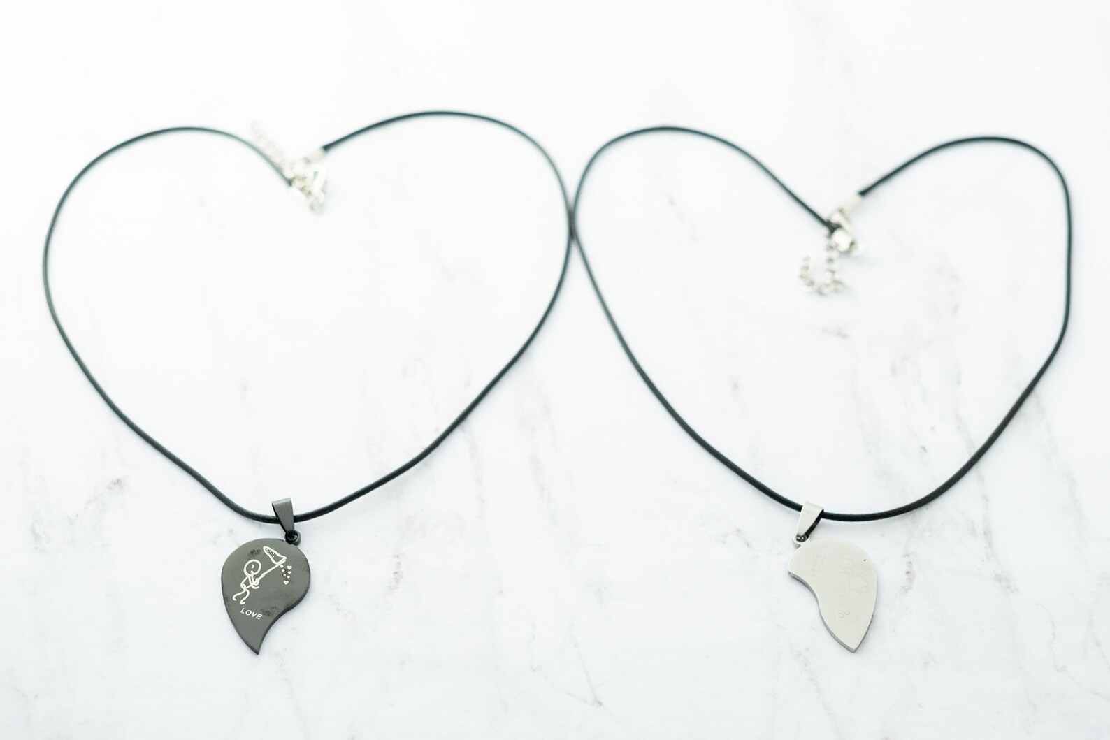 Half Heart Couple Necklace Set of 2 Matching Necklace for Etsy