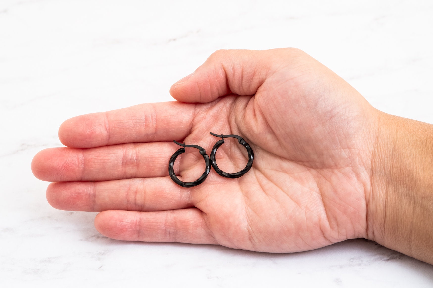 20 mm Small Hoop Earrings Black Hoop Earrings Dainty Etsy