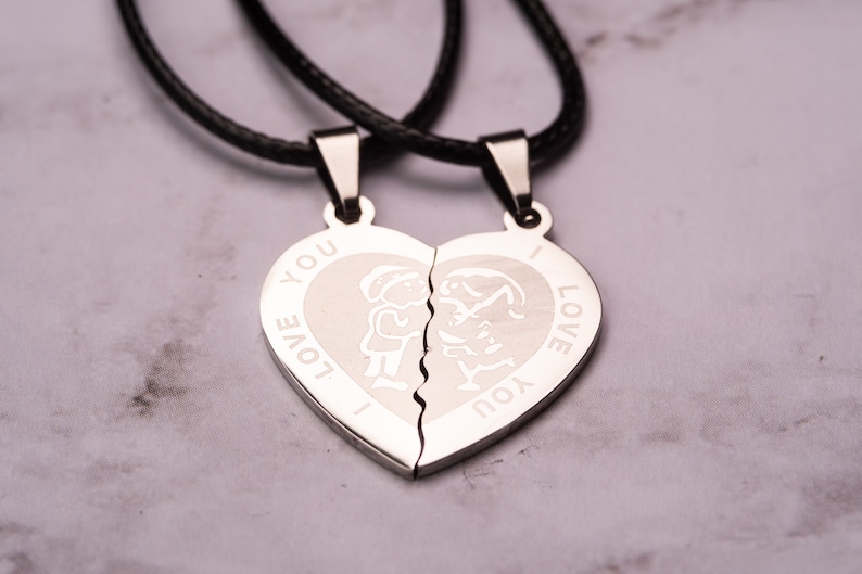 Lock Key Stitching Love Couple Necklace Silver Alloy Lock Heart Necklace Girlfri