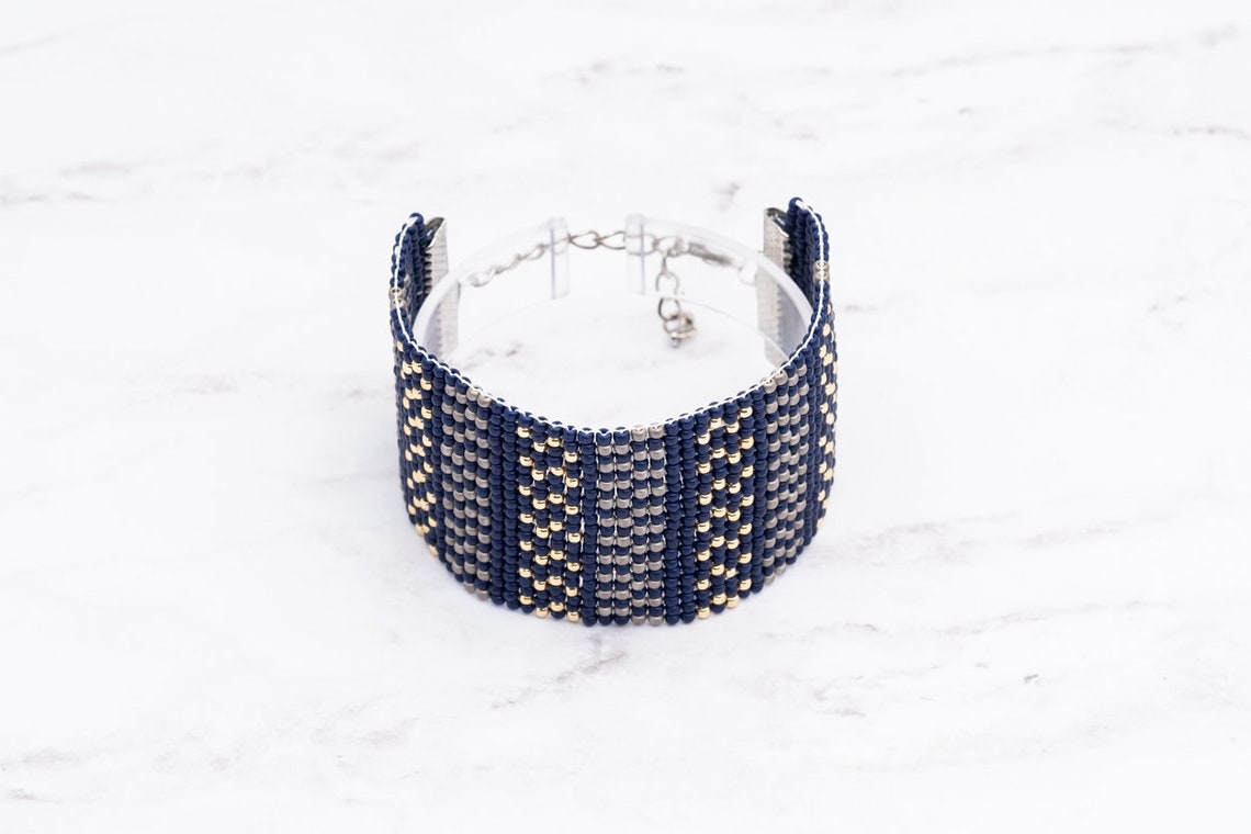 Hand Woven Seed Bead Bracelet For Woman Loom Beaded Bracelet Etsy