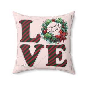Love Christmas Throw Pillow,Christmas gift,Christmas Decor,Holiday Decor, Holiday Gift,Christmas Pillow,Cottage Decor,Xmas Gift,gift for her
