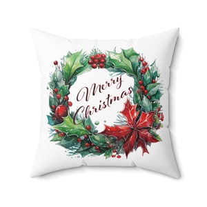 ChristmasThrow Pillow, Xmas Pillow, Holiday gift, Holiday Decor, Christmas Decorating,Christmas gift, Gift for her, Square Pillow
