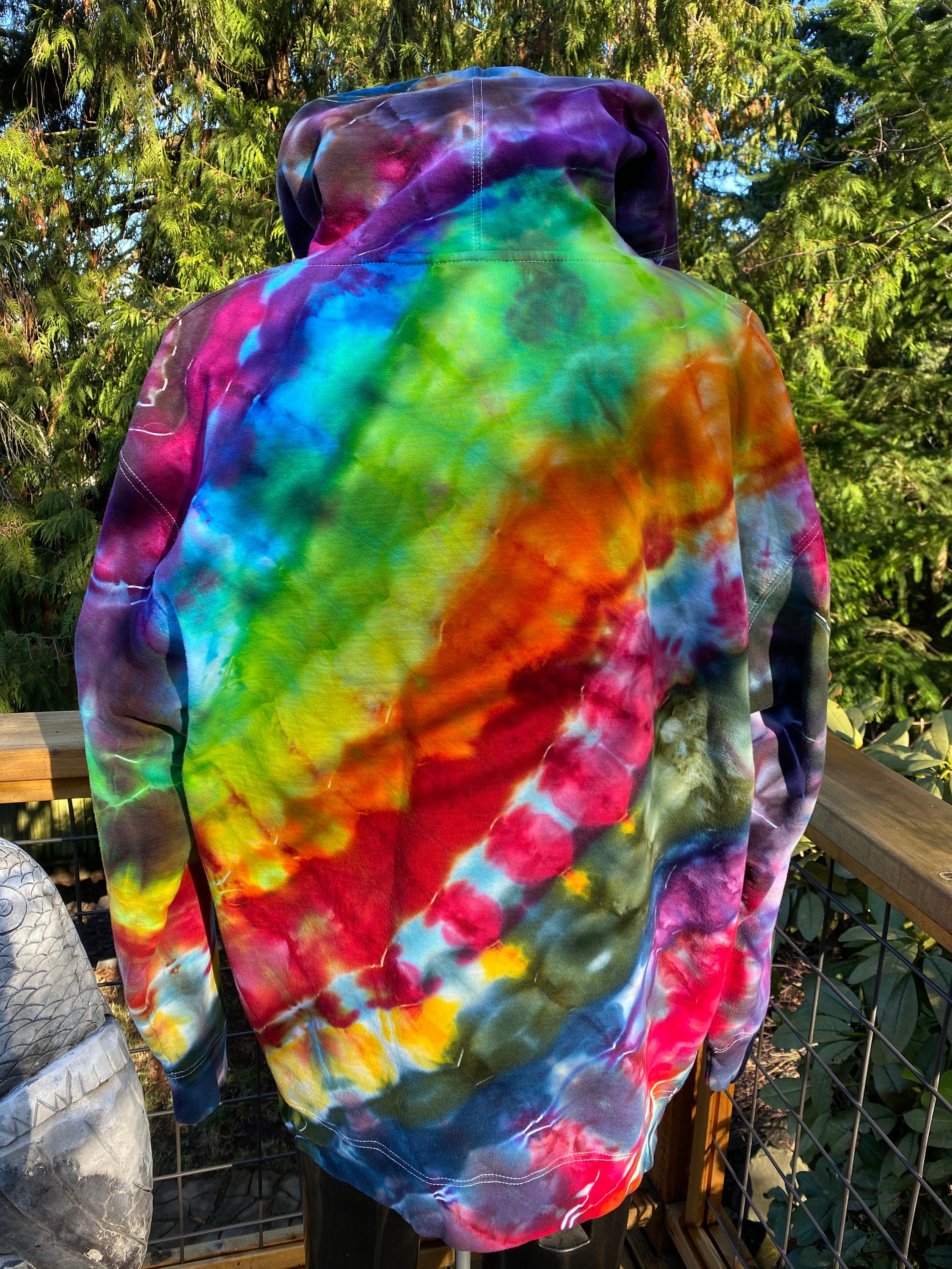 Tie dye fleece 2XL hoodie long sleeves pull over Etsy