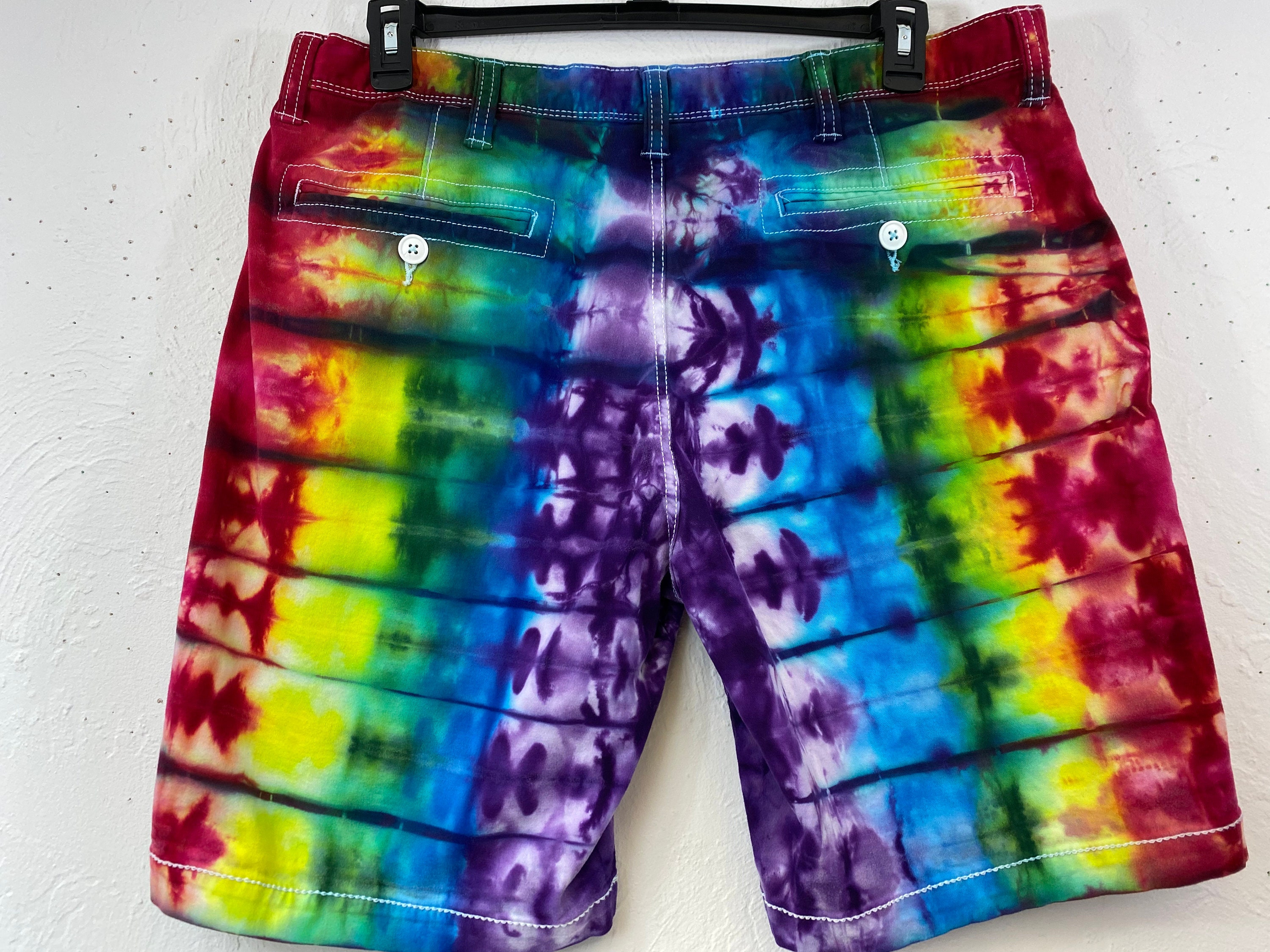 Tie dye 38 waist mens cargo shorts measurements in item | Etsy