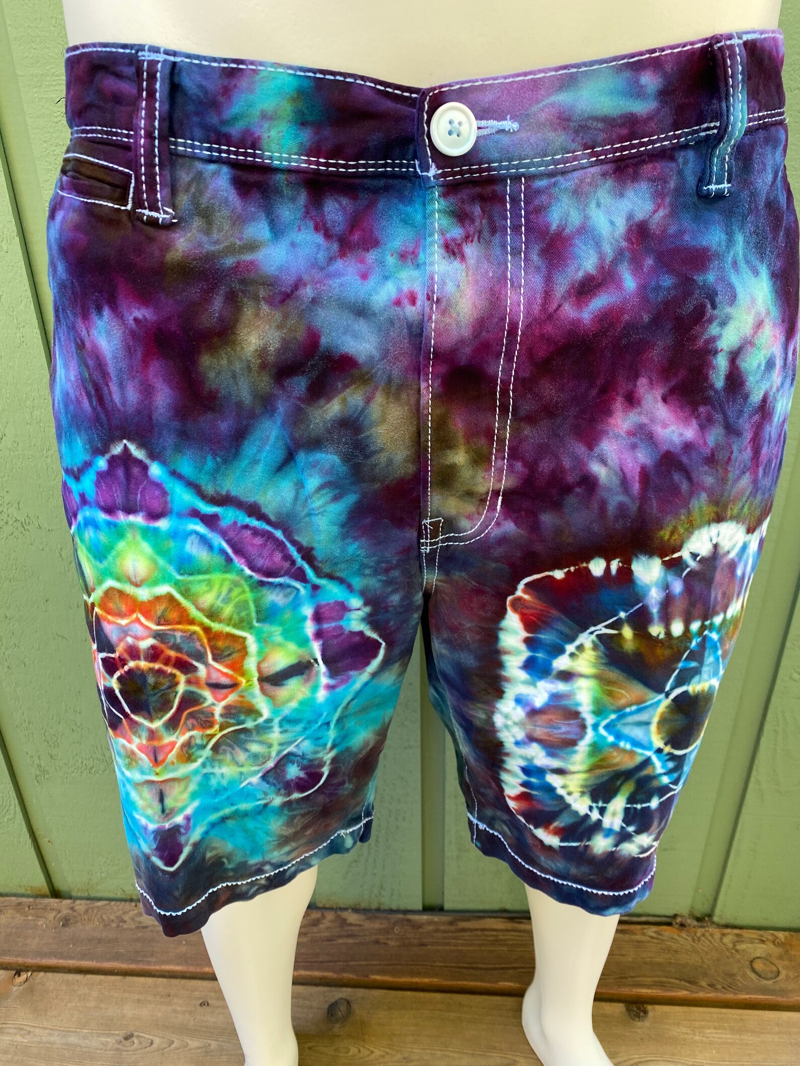 Tie dye mens 42 waist shorts 5 pockets measurements in item Etsy