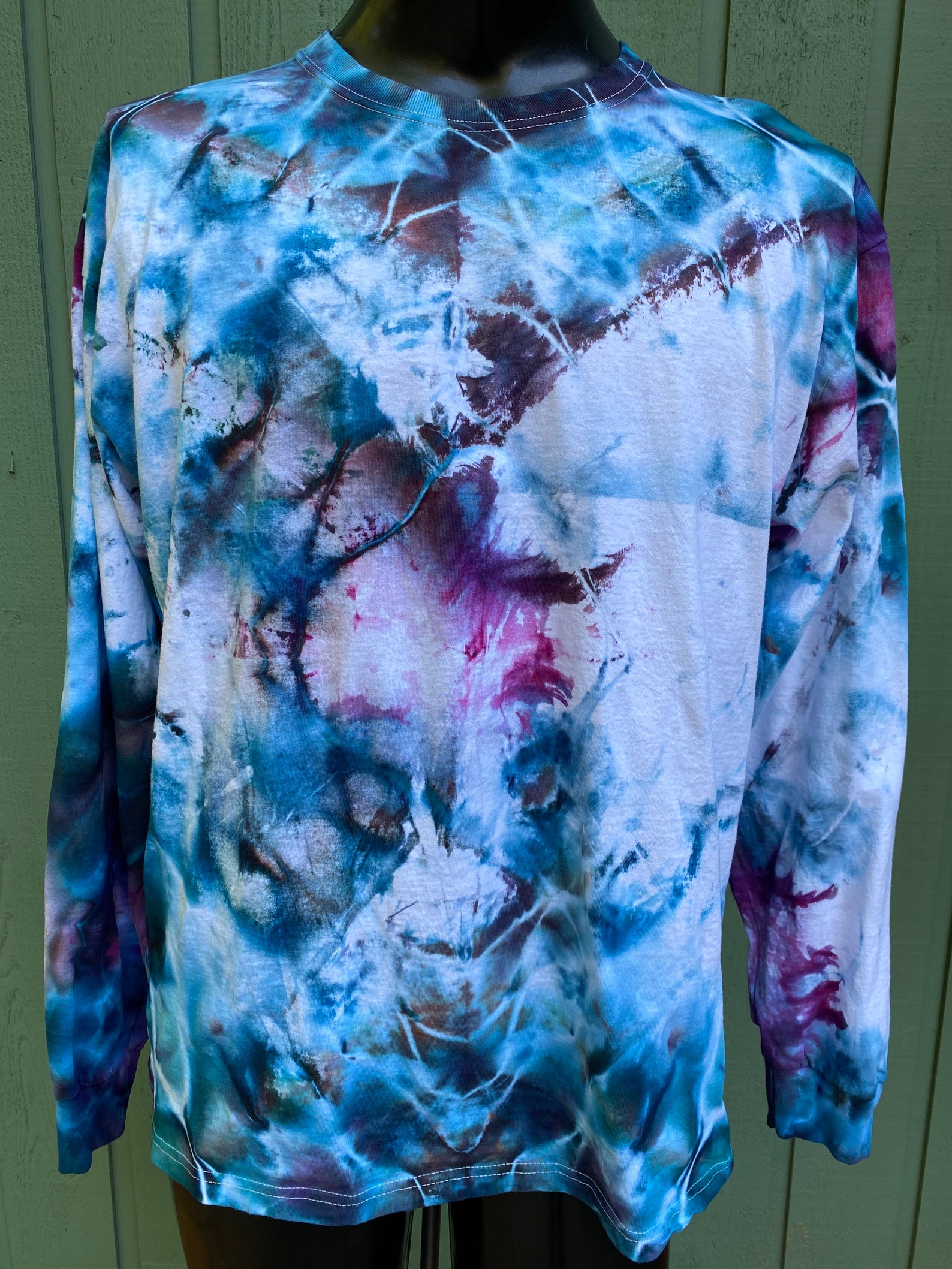Tie dye unisex XL long sleeve tee shirt crew neck. | Etsy