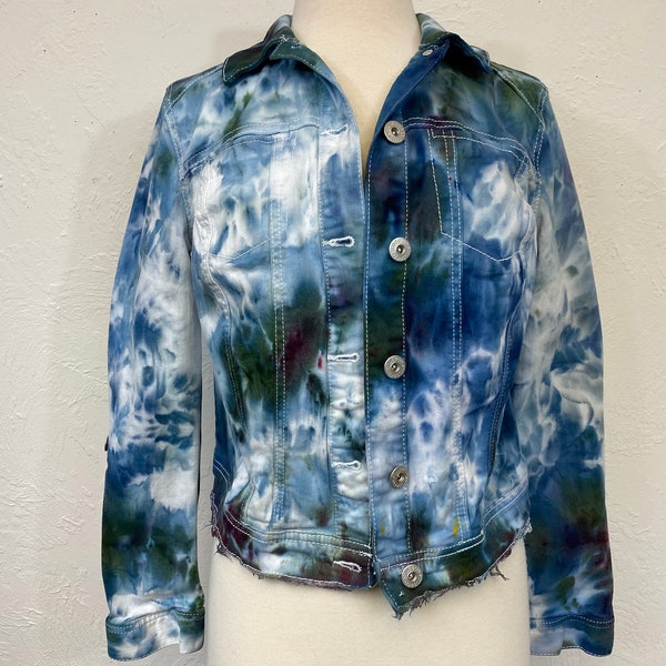 Tie Dye Denim Jacket Etsy